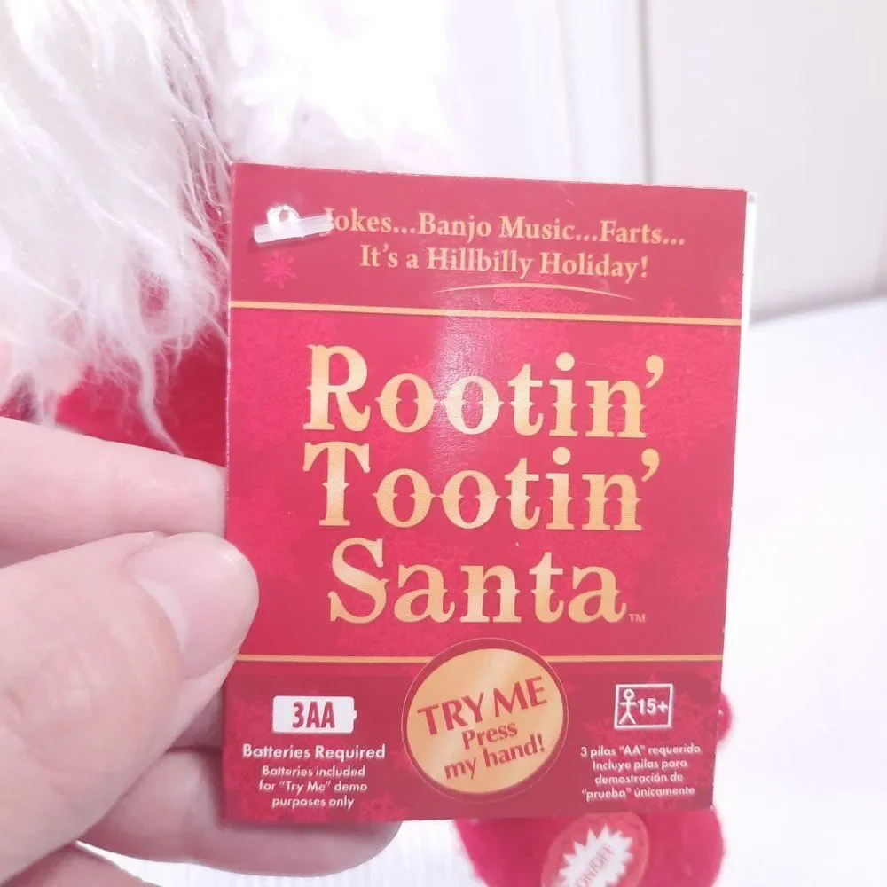 Tekky Toys Rootin' Tootin' Santa Claus Hillbilly farting plush Christmas READ